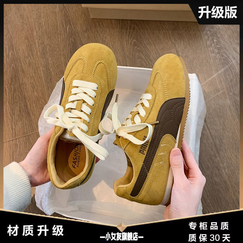 运动德训鞋女2025新款春秋季休闲板鞋超火平底百搭小白鞋阿甘鞋女|undefined