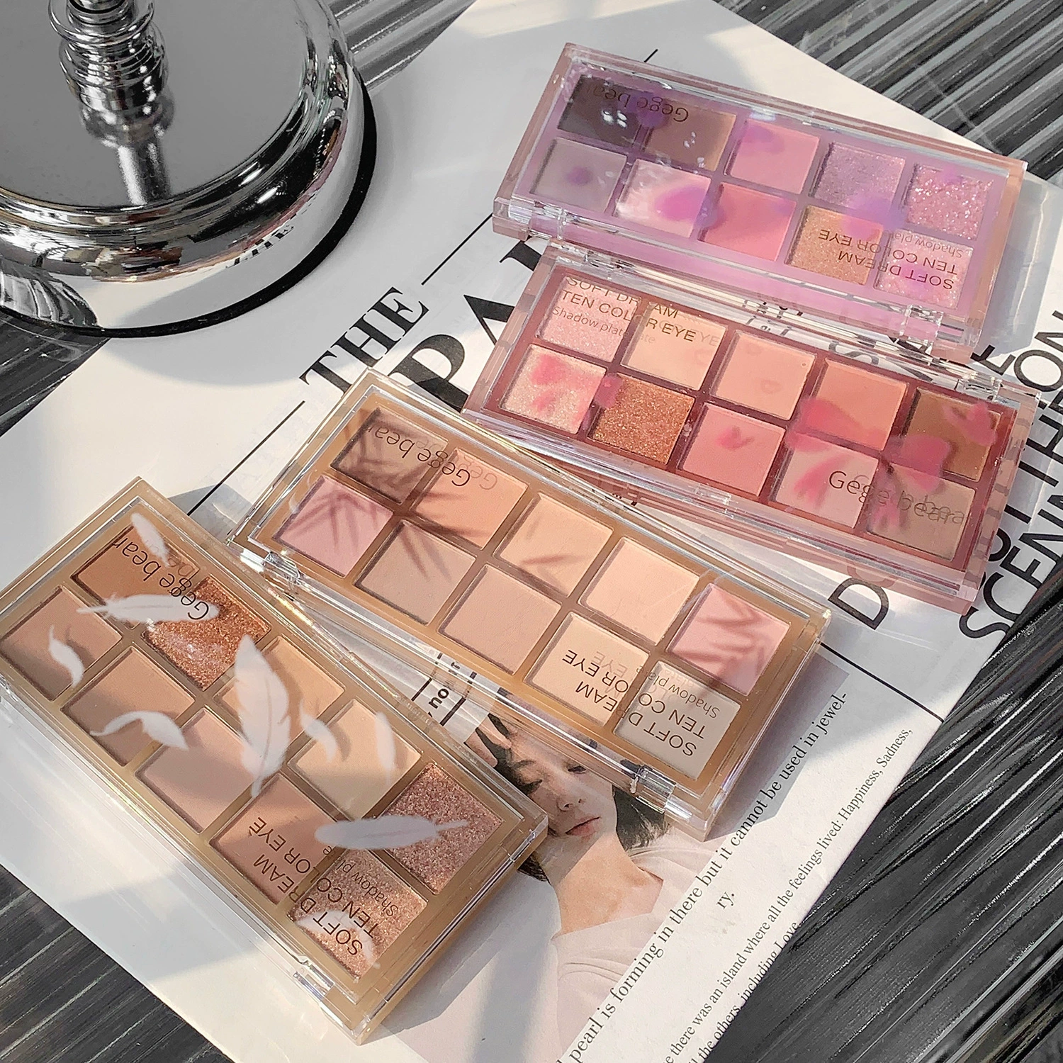 Палетка теней Gege Bear Soft Dream, 10 цветов, перламутровый блеск, для студентов, вечеринок и ежедневного макияжа