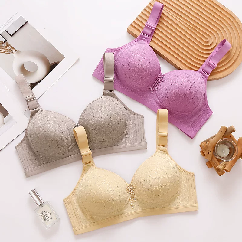 Wireless Push-Up Bra, Plus-Size Support Underwear for Middle Age, Sizes 36–46 (80–105)