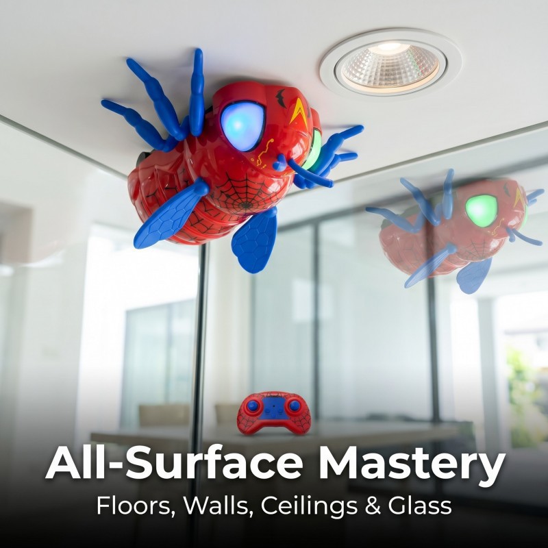 Transfronterizos de escalada de pared gigante araña abeja control remoto camión acrobacias de succión de pared rastreo coche de control remoto para niños