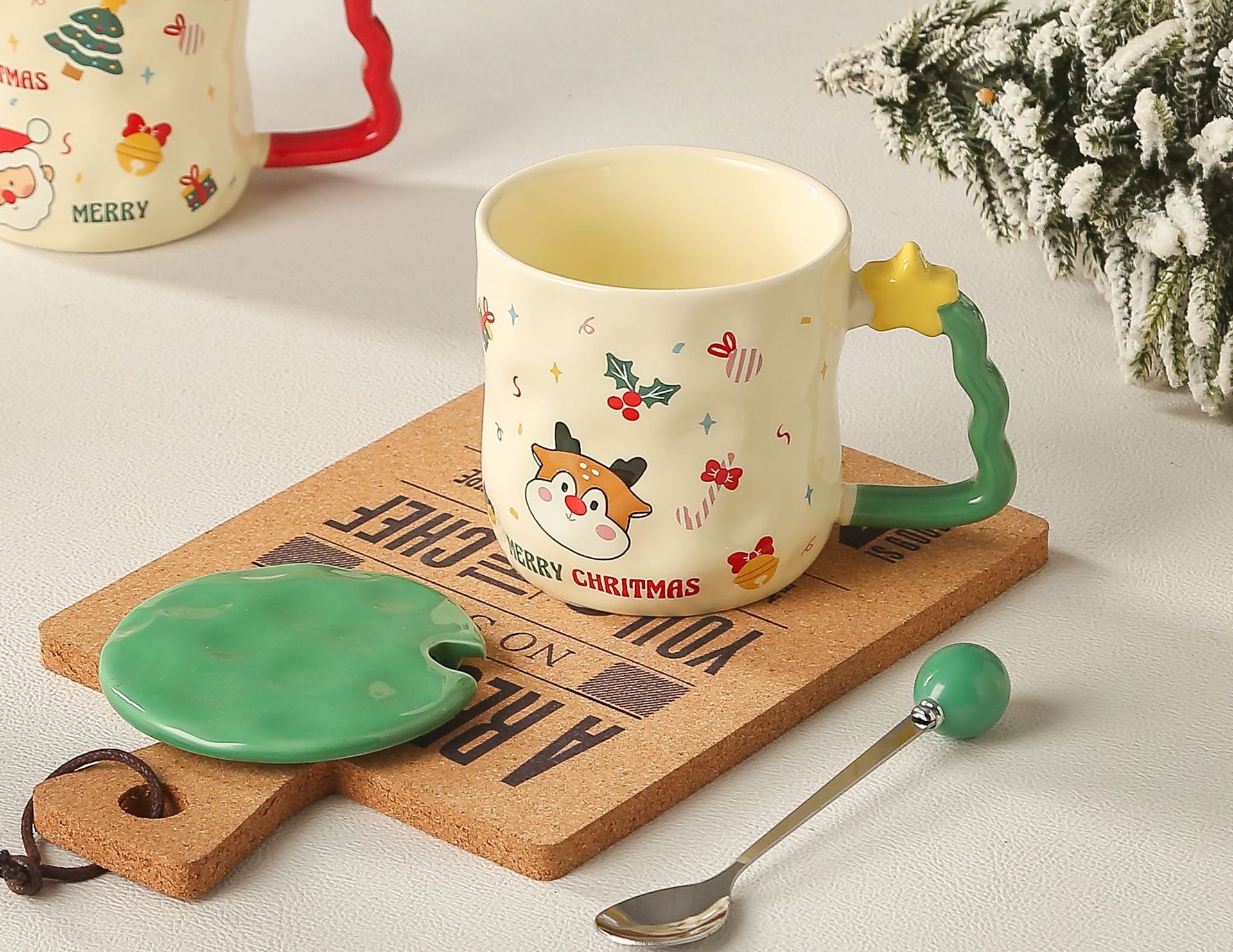 Tableware Event & Party Supplies Christmas Casual Vacation Cartoon White Porcelain Water Bottles 1 Piece