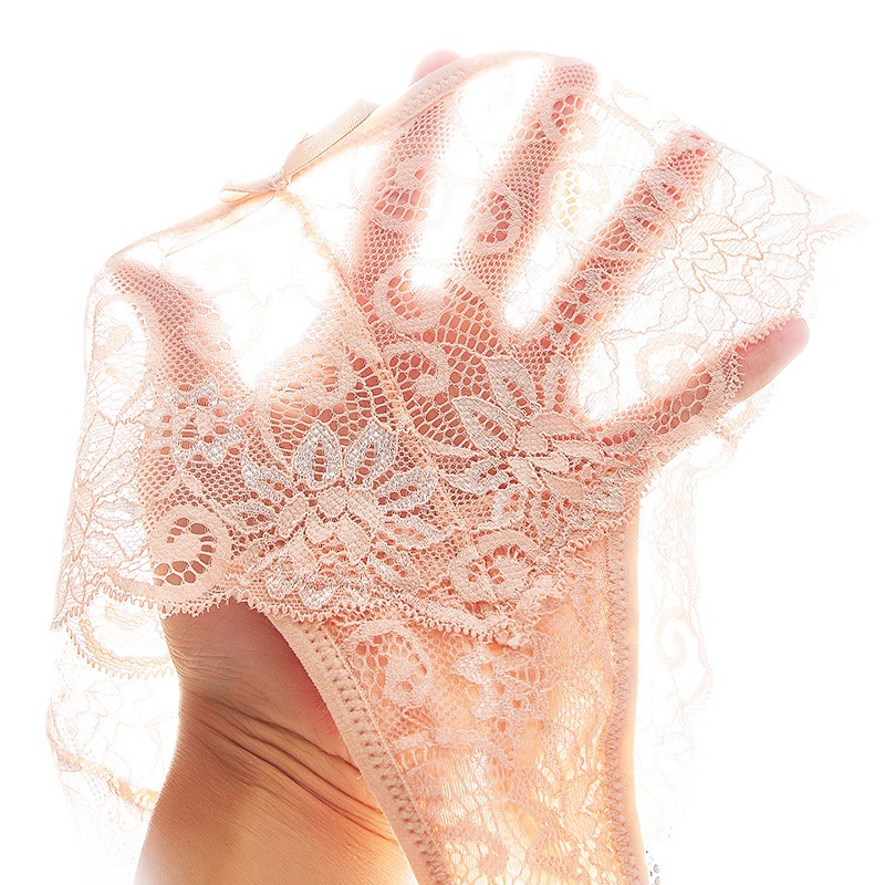 Tanga sexy cintura baja T pantalones de encaje transparente ropa interior hueca deseo puro de las mujeres ropa interior de estudiante de secundaria de las mujeres