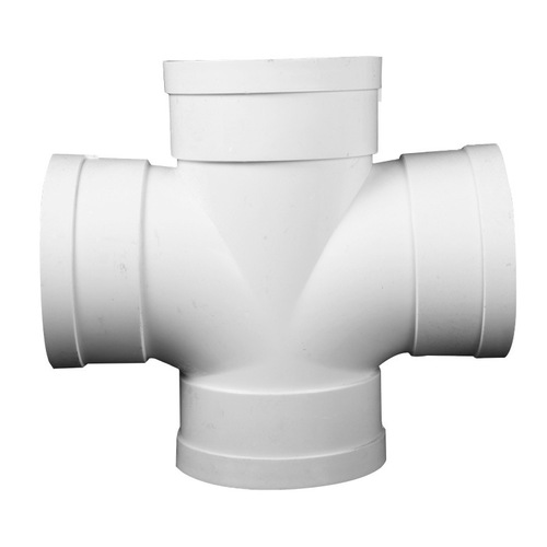 PVC four-way joint PVC flat four-way drainage pipe sewer pipe adhesive fitting diameter reducer flat cross joint