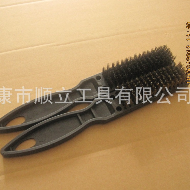 厂家直销塑料柄6*15不锈钢丝刷，工具，抛光，除锈刷 钢刷