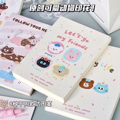 かわいい動物 A6 空白ノートブック ins 高価値厚みのあるガーリーハート学生 DIY フリップアップノートブック耐久性