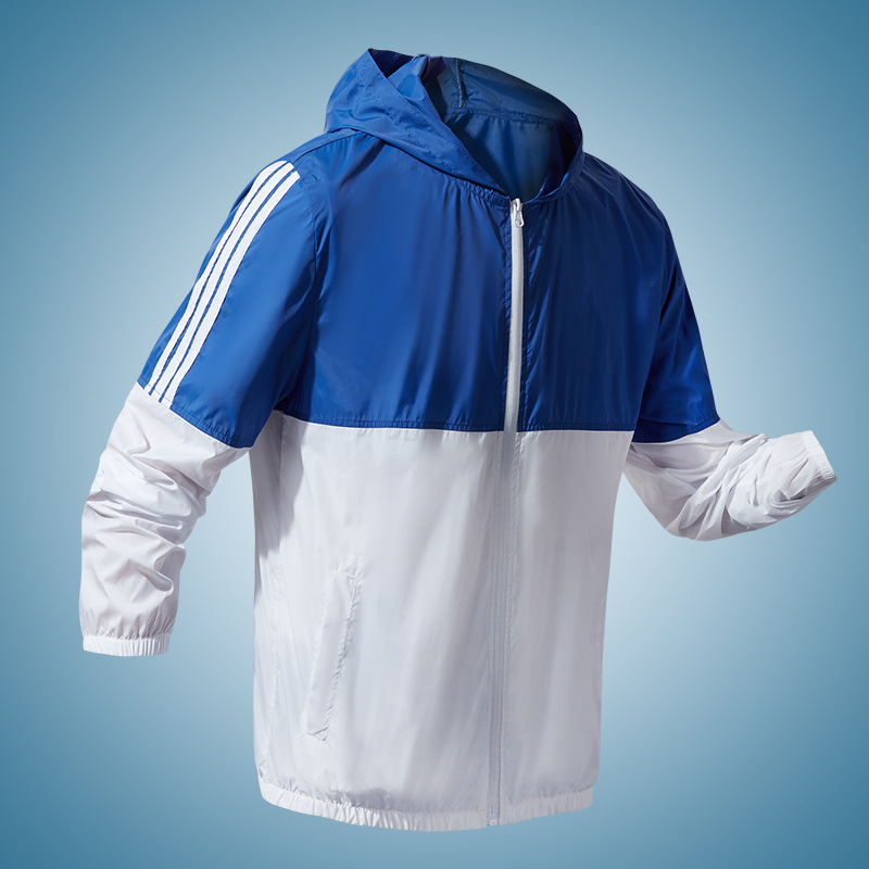 Transfronterizos ropa de protección solar masculina impresa LOGO color al aire libre empalme de cuello vertical ropa de protección solar de verano ropa de piel transpirable delgada