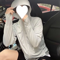 罩衫冰丝衣女2023夏季新款薄外套长袖连帽服百搭透气