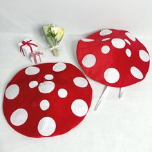 跨境新品卡通可爱斑点蘑菇帽子创意玩具万圣节表演帽子套头帽批发