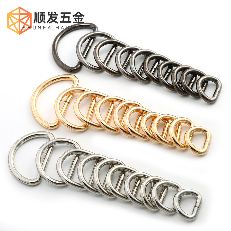 厂家批发箱包配件金属D形扣连接扣服饰d扣D型扣铁线扣金属半圆D扣