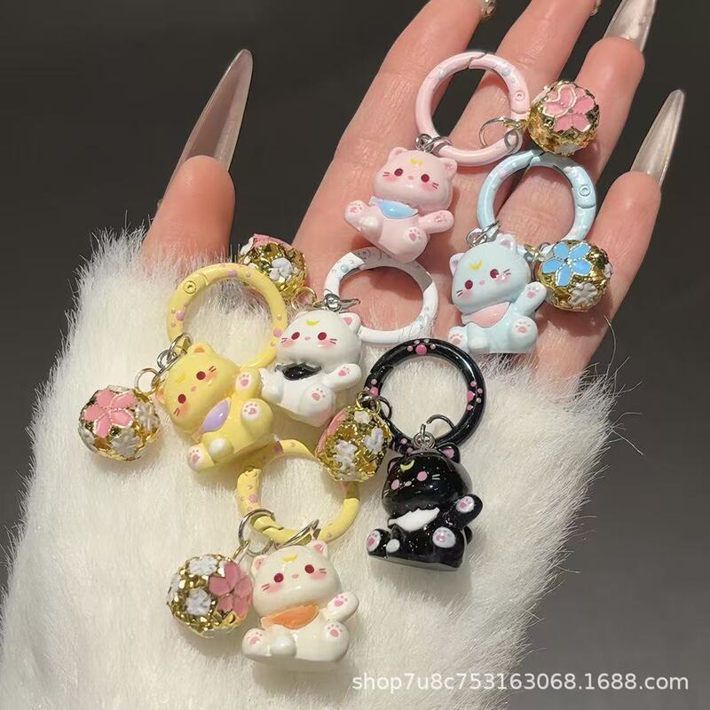 New Cat Cartoon Keychain Student School Bag Cute Pendant Girl Bag Accessories Jewelry Best Friend Gift