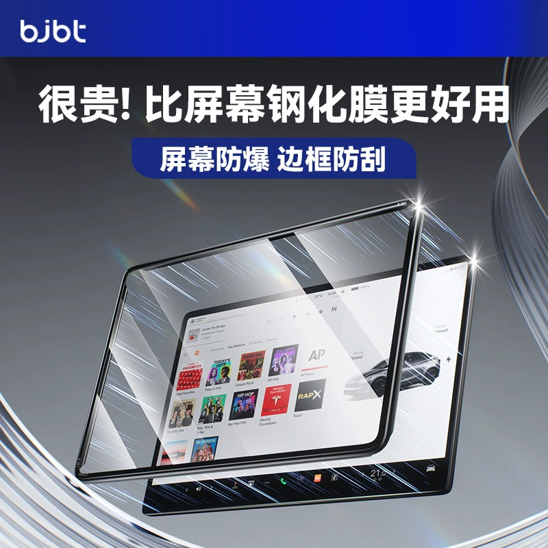 Защитная пленка BJBT для Tesla Model YL: новая трехэкранный комплект из закаленного стекла, защитный чехол, рамка для навигационного экрана центральной консоли.