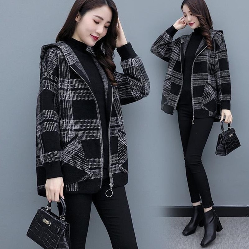 Clearance Sale at a Loss ~ 2025 Autumn/Winter New Korean Style Versatile Plaid Mid-Length Coat for Women