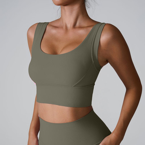 INS 2024 Cross-border New Sports Vest: Shockproof Sports Bra, High-Elastic Push-Up, Bare-Skin Feel Yoga Top with Built-in Bra