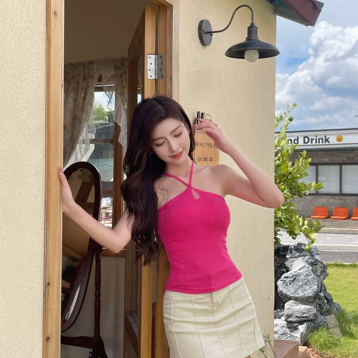 Чистая горячая девушка отдыхает ветер полый камзол жилет летний новый короткий дизайн тонкая вязаная сексуальная топ