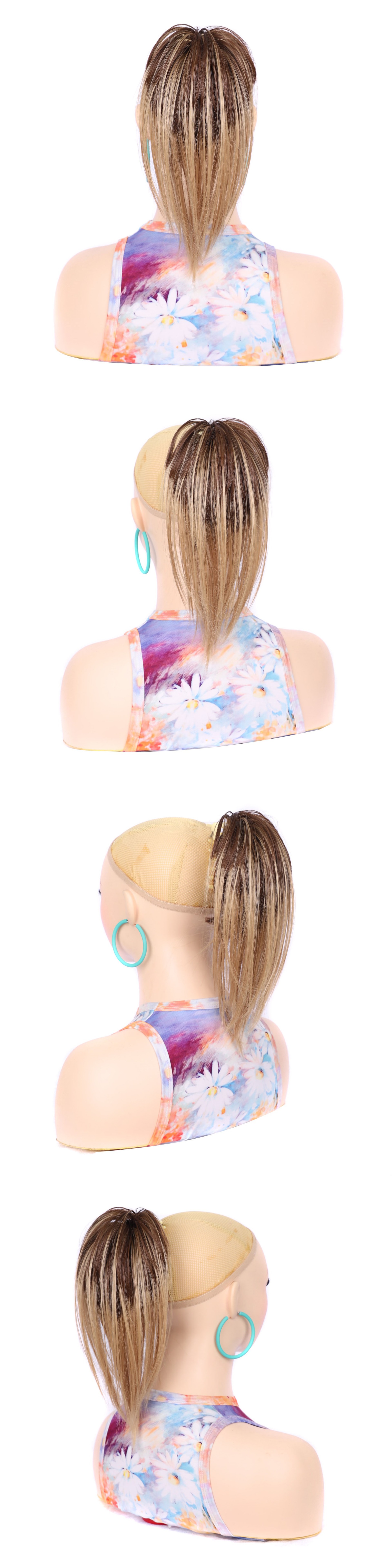 Foreign trade short wig ponytail, waterfall fountain ponytail, tall short hair ponytail, foreign trade gripper ponytail_voghion.com