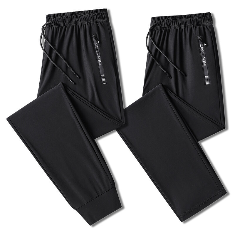 Trend elastic quick dry sports men's silk summer thin casual…