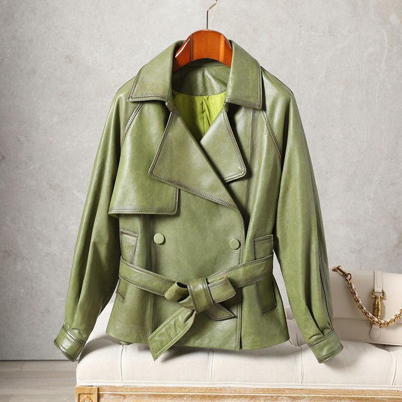 Oil Wax Sheepskin Genuine Leather Women's 2025 Spring and Autumn Haining New Korean-style All-match Leather Jacket Coat