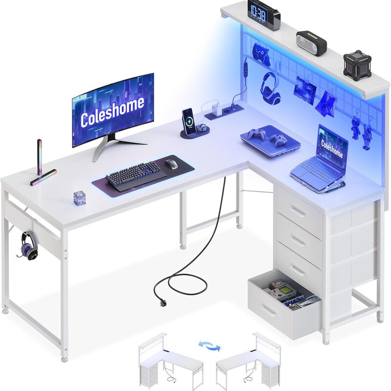 Factory Custom-Made Student Bedroom Gaming Desk with Drawer Storage Cabinet, Photo Frame, and Led Light Computer Desk Study Table Factory Custom-Made Student Bedroom Gaming Desk with Drawer Storage Cabinet, Photo Frame, and Led Light Computer Desk Study Table