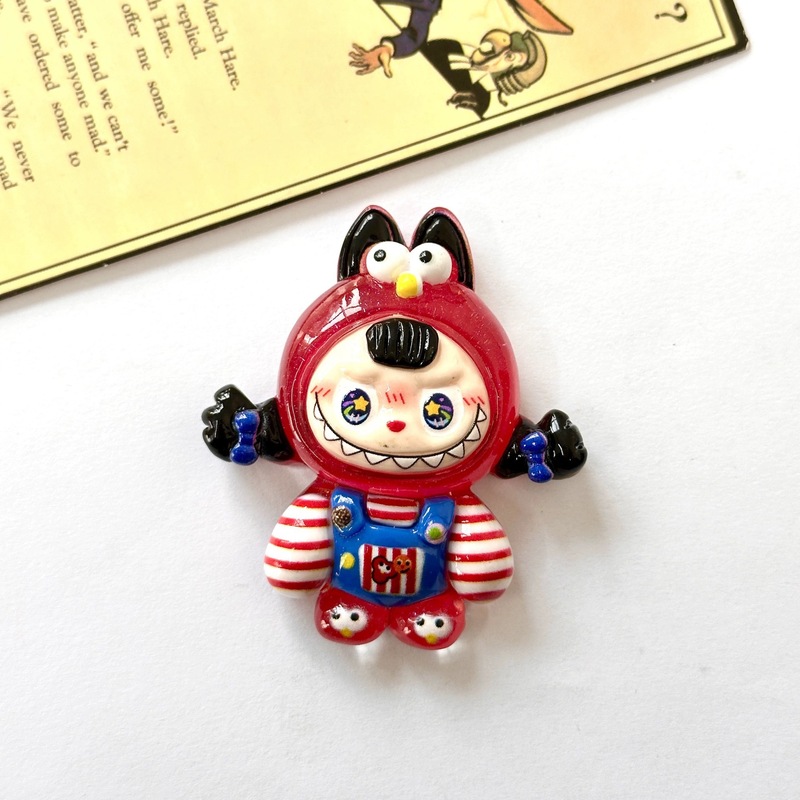 新しい漫画かわいいラブブ半透明ソリッドカラー冷蔵庫マグネット樹脂アクセサリー三次元装飾磁気ステッカー|undefined