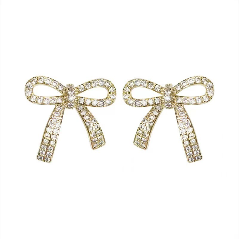 Серебряная игла, серьги с бантом, серебро 925, образец, простой и элегантный дизайн, инкрустированные diamonds, коллекция 2022, интернет-знаменитость, корейский стиль