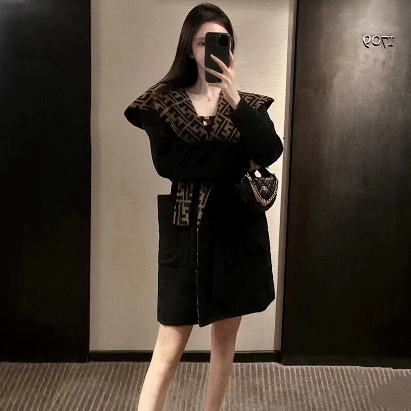 Элегантное высококачественное двустороннее пальто-тренч с капюшоном на шнуровке, осенне-зимнее корейское простое женское пальто в стиле чистого желания.