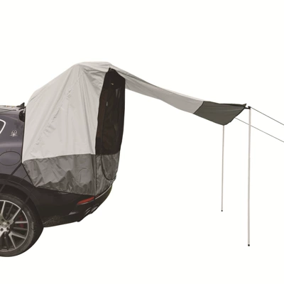 Car Rear Extension Sunshade: Avtomobil dam çadırları - cloud-gray-car-tail-tent-with-iron-rods-2-3-people