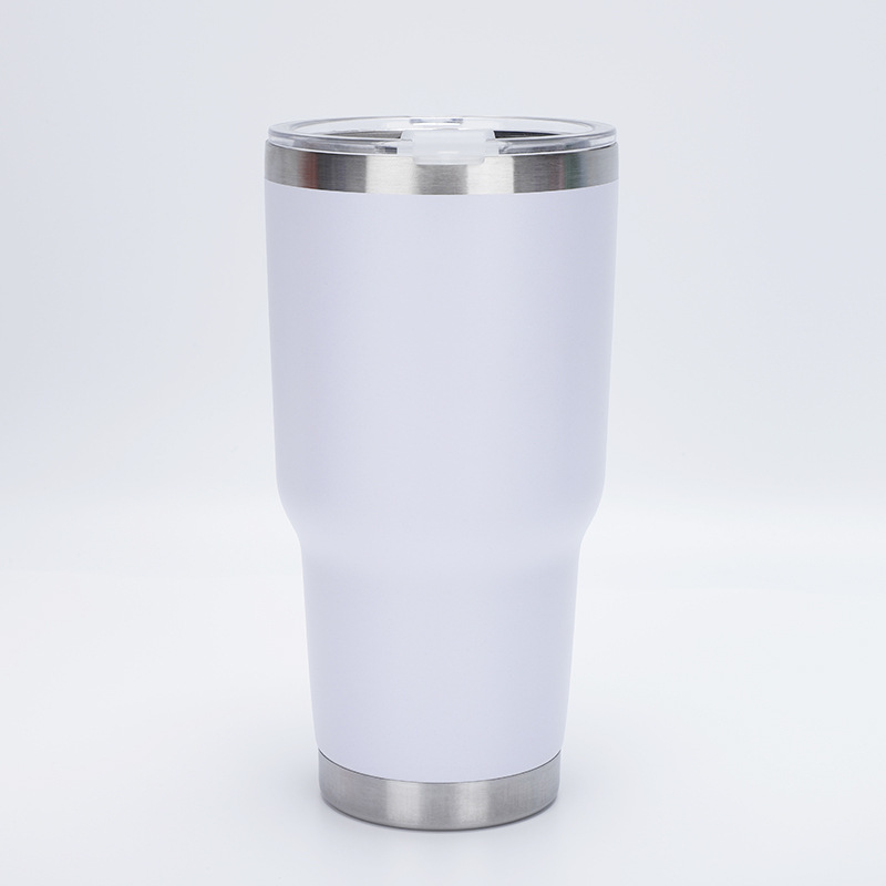 Amazon 30oz taza de coche de acero inoxidable de gran capacidad 304 taza de vacío de spray de plástico coche frío taza de helado al por mayor