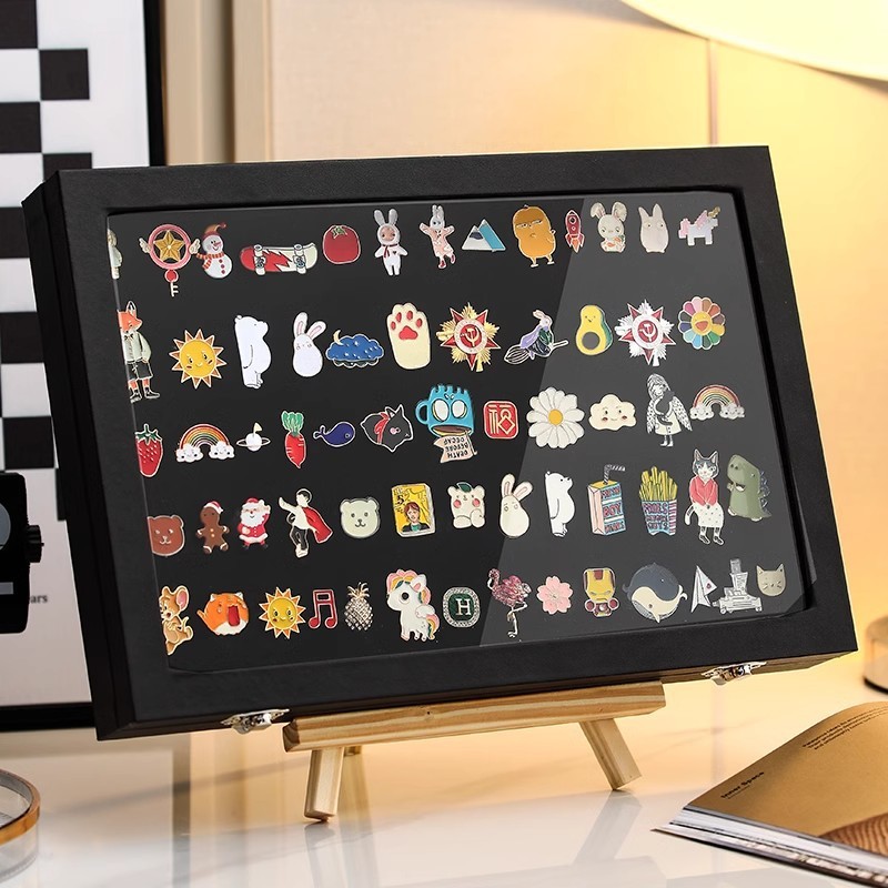 Manufacturer Bar Chi Badge Storage Box Transparent Dust-Proof Brooch Box Medal Display Stand Jewelry Medal Collection Display Frame