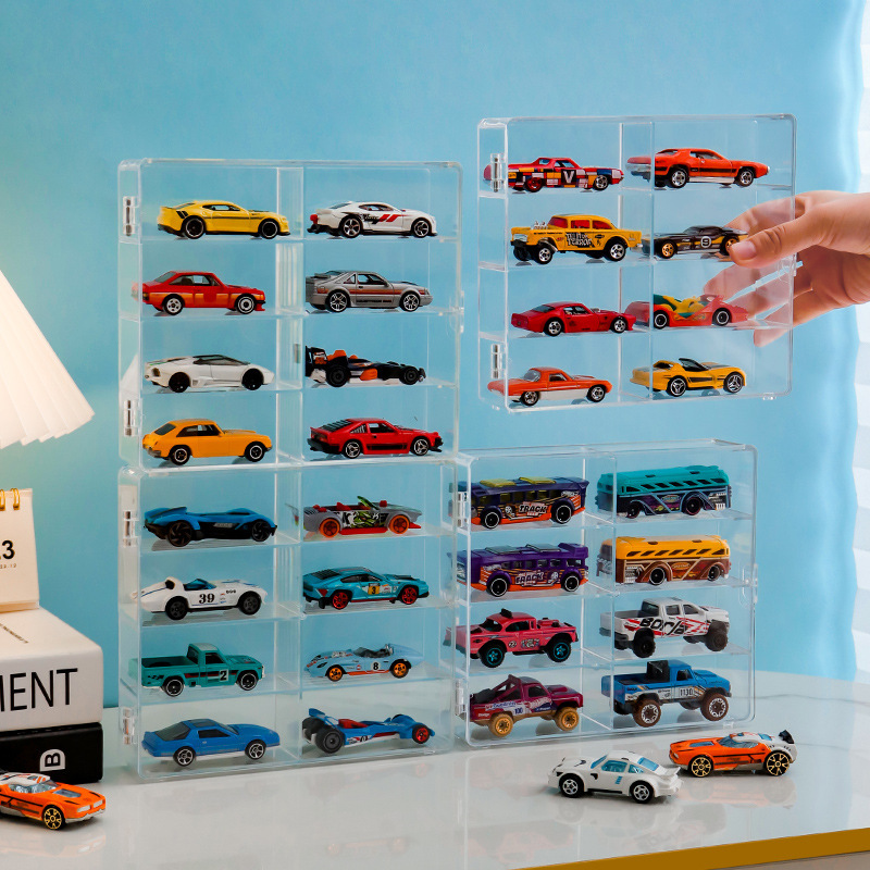 Factory Outlet Hot Wheels Toy Parking Space Display Cabinet Transparent Box Car Model Storage Box