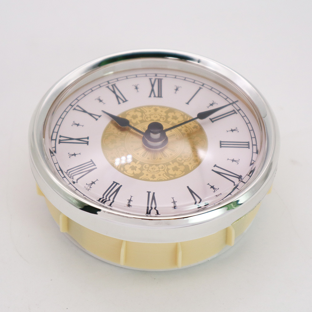 直径80mm银色花式白底黑罗马字钟头4