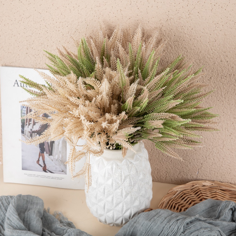 廠家狗尾草長把束仿真花假花綠植物批發婚慶裝飾工藝品跨境YC1074