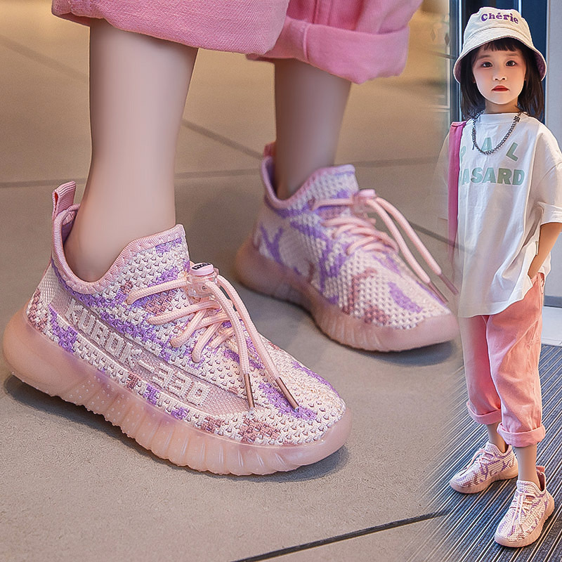 2024 nuevos zapatos de coco para niños de primavera y otoño, zapatos de malla transpirables para niños y niñas, zapatos casuales antideslizantes para correr para estudiantes