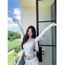 MR网购【原版提花】甜美翠花套装叠穿美学减龄满印开衫吊带两件套