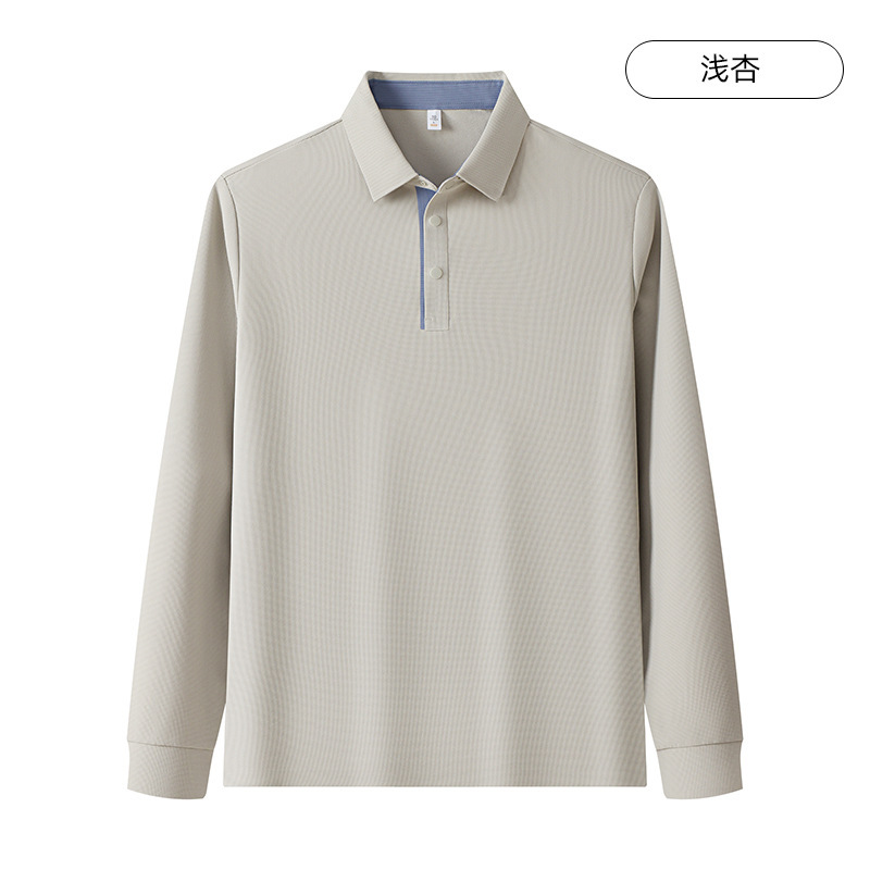 长袖t恤男士秋季新款翻领打底上衣休闲商务polo衫薄款抗菌防晒|undefined