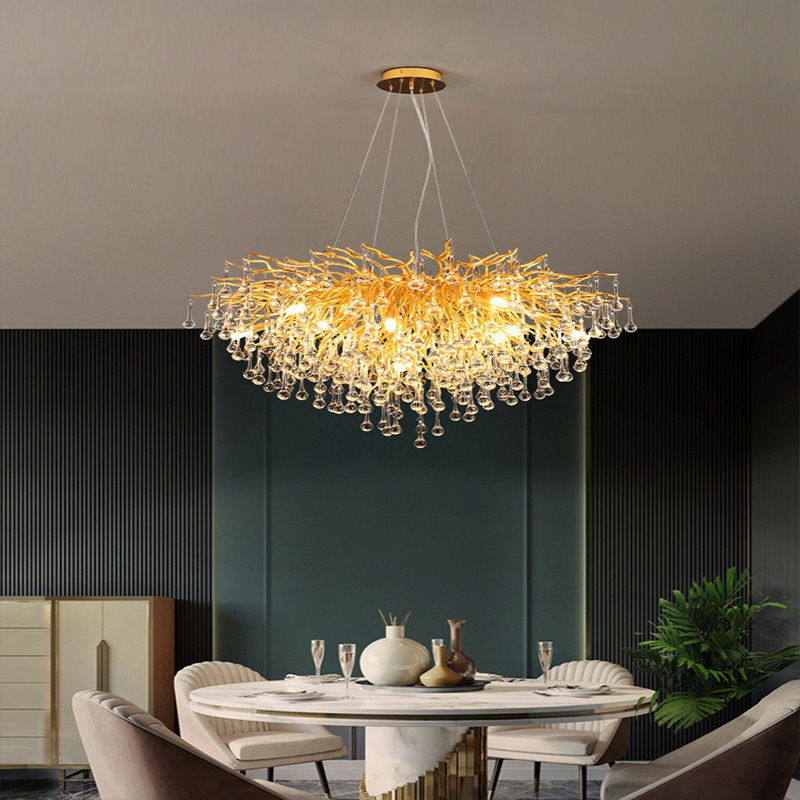 Modern cristal glass ceiling lamp for country house drop-shaped for…