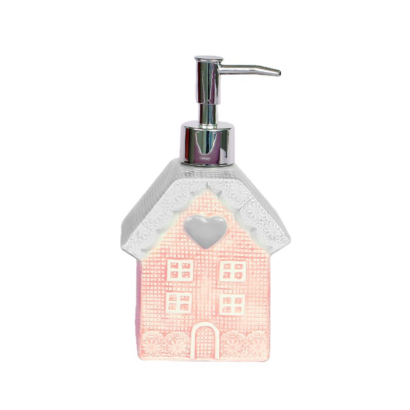 Botella de desinfectante de cerámica rosa americana creativa de artículos de higiene inwind decoración decoración botella de presión