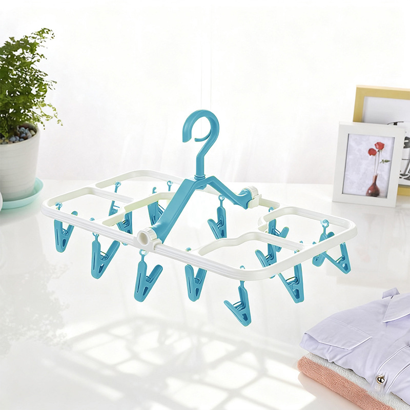 Tendedero Plegable Portátil con Clips de Plástico para Balcón y Dormitorio image 9