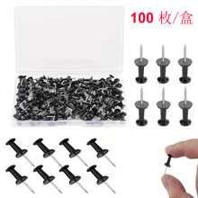 亚马逊100枚盒装黑色工字钉美术钉图钉大头钉软木板按袋按钉图钉