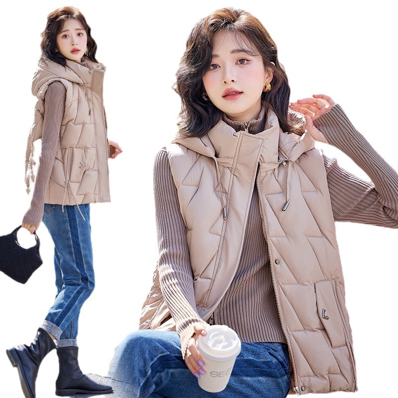Gran chaleco de caballo para mujeres otoño-invierno 2025 nuevo chaleco de hombro pequeño chaleco de estilo coreano corto chaqueta de caballo para mujeres image 5