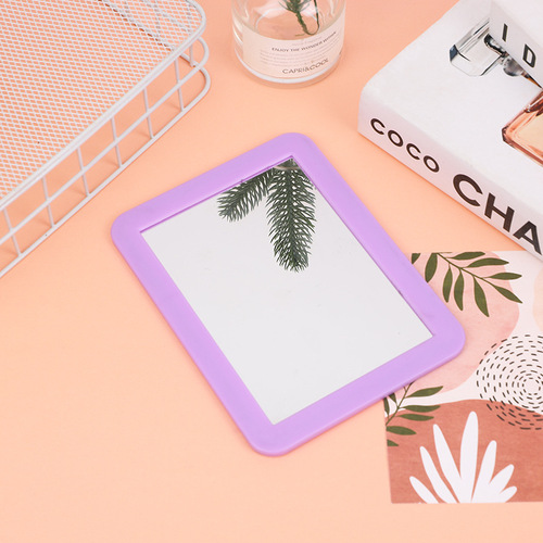 Sugar-colored plastic wall-mounted mirror, vanity-style dormitory mirror, hanging mirror for bathroom, princess makeup mirror