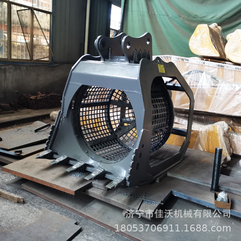 挖机滚筒筛分斗   挖掘机筛网斗  破碎筛分斗工程机械配件佳沃机