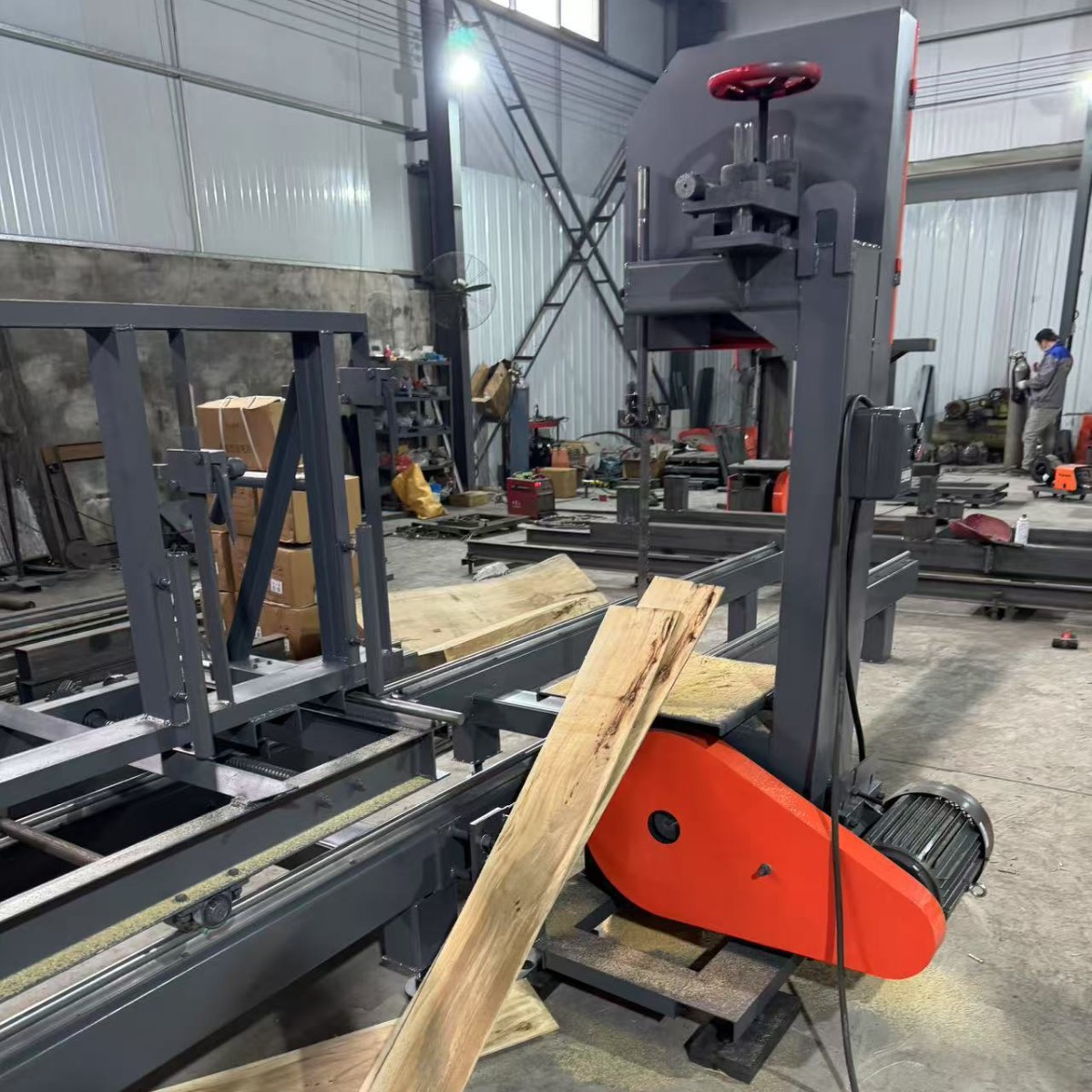 50 sierra de banda vertical tronco redondo abierto tabla de empuje sierra deportiva carpintería horizontal tabla de empuje sierra de banda máquina de corte