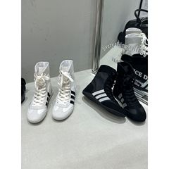 牛皮版~内增高拳击靴女平底休闲运动小个子勃肯鞋系带马丁靴短靴
