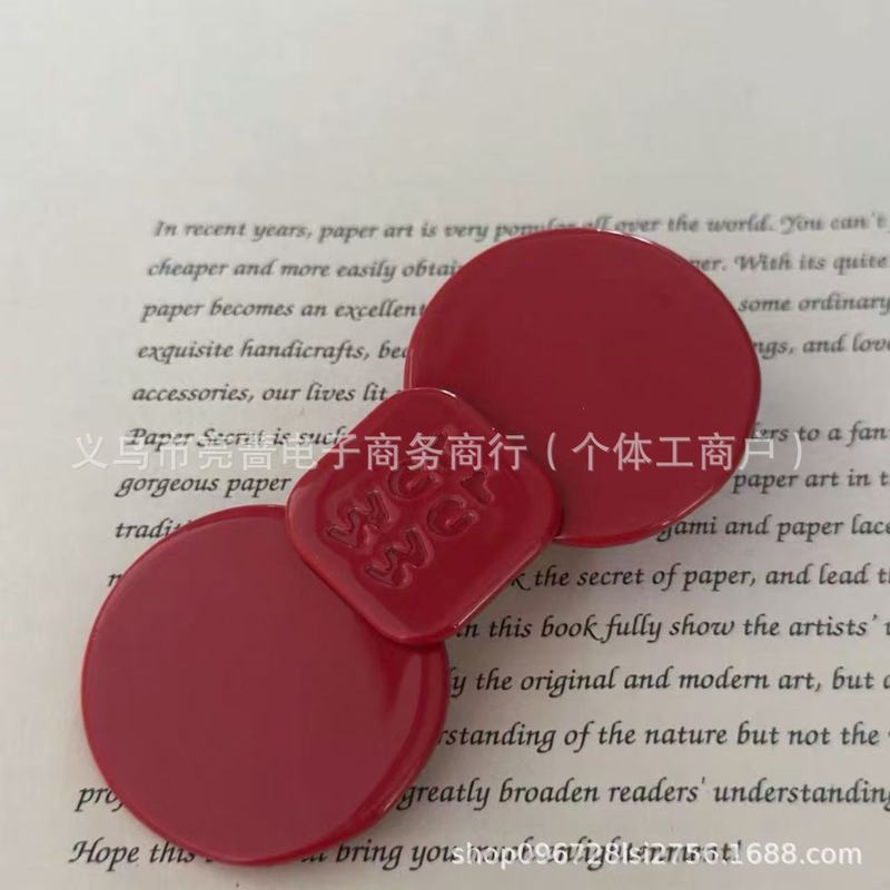 2025徐璐字母款醋酸蝴蝶结鸭嘴发夹刘海边夹可爱少女时髦碎发整理|undefined