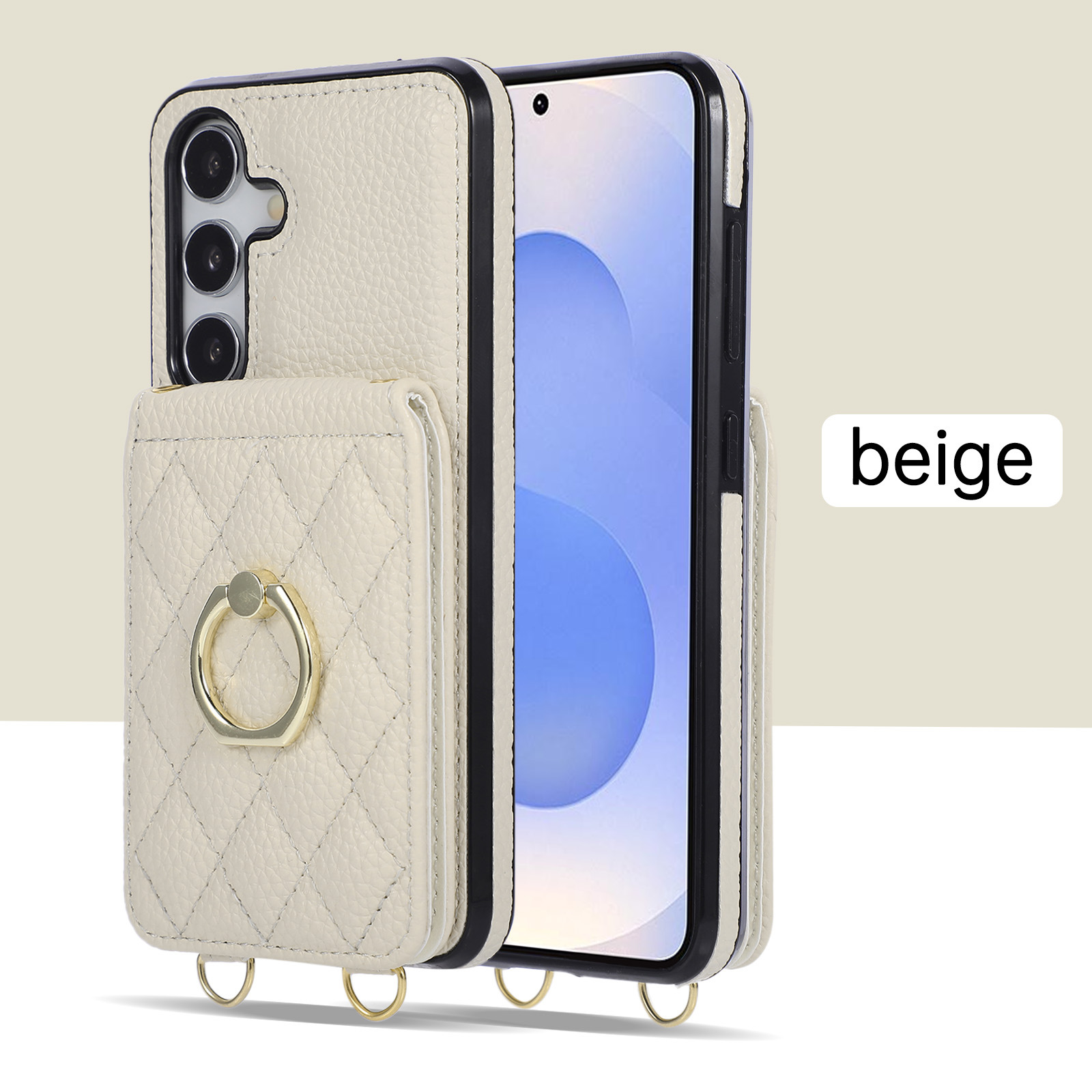 Funda de cuero con correa para colgar y tarjetero samsung s25 a56_voghion.com