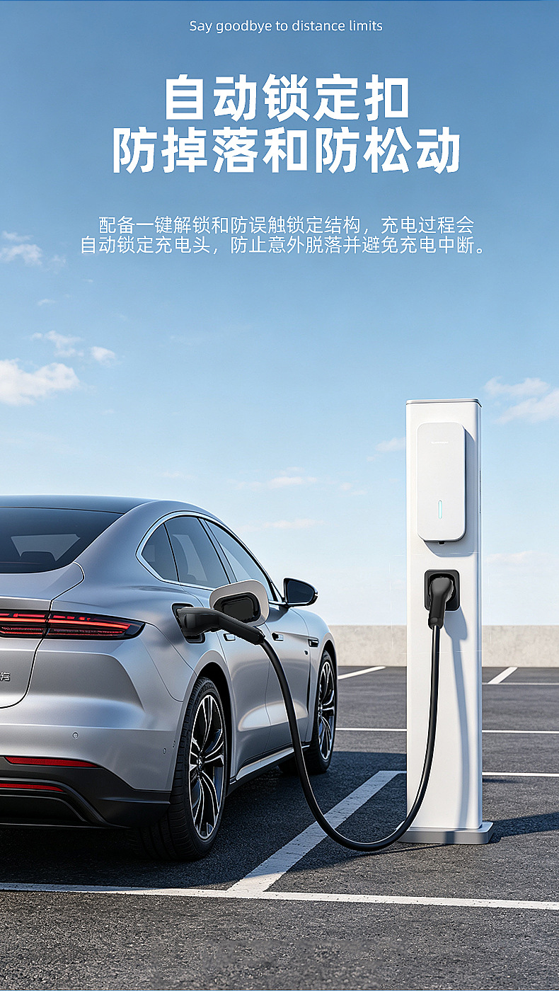 European standard dual-head charger for new energy electric vehicles, portable home and vehicle-mounted charging station with extension cable, 11KW