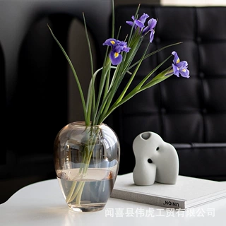 北欧简约玻璃花瓶透明ins客厅餐桌插花干花鲜花水培花器饰品摆件