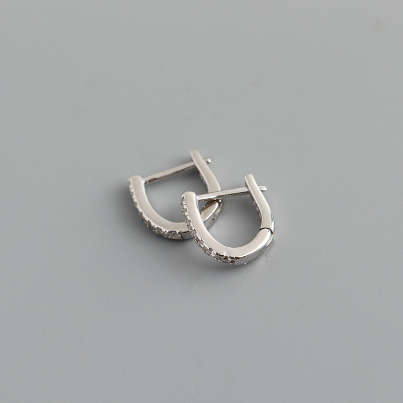 Style Simple Géométrique Argent Sterling Placage Des Boucles D'oreilles 1 Paire display picture 11