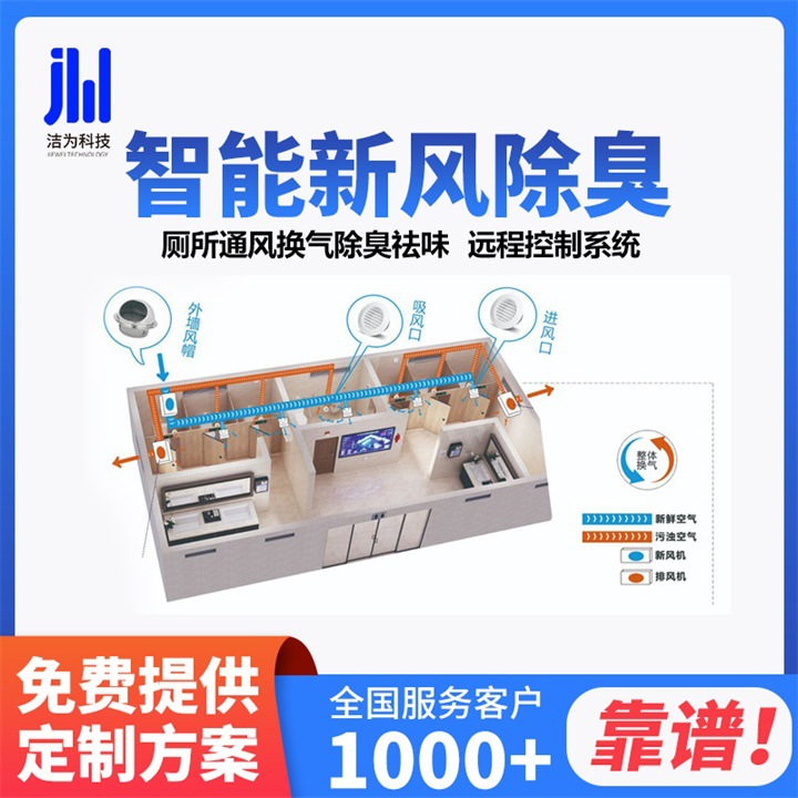 智慧厕所新风除臭系统空气过滤换气排气静音管道马桶商用送风机