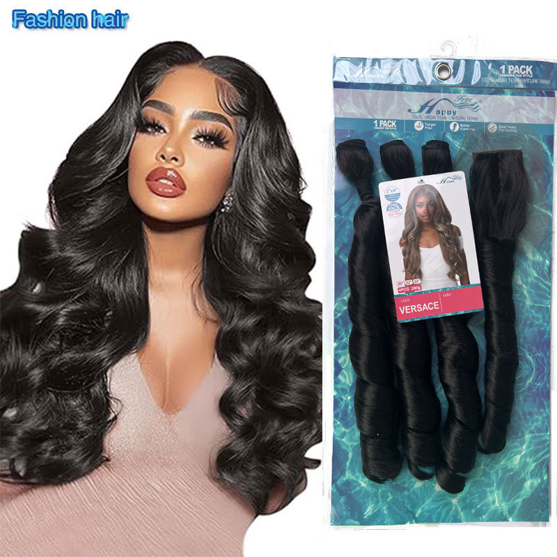 Cross-Border African Hair Curtain Hair Bundle Scalp Hair Extension Wig Hair Block French Curls Spiral Wigs